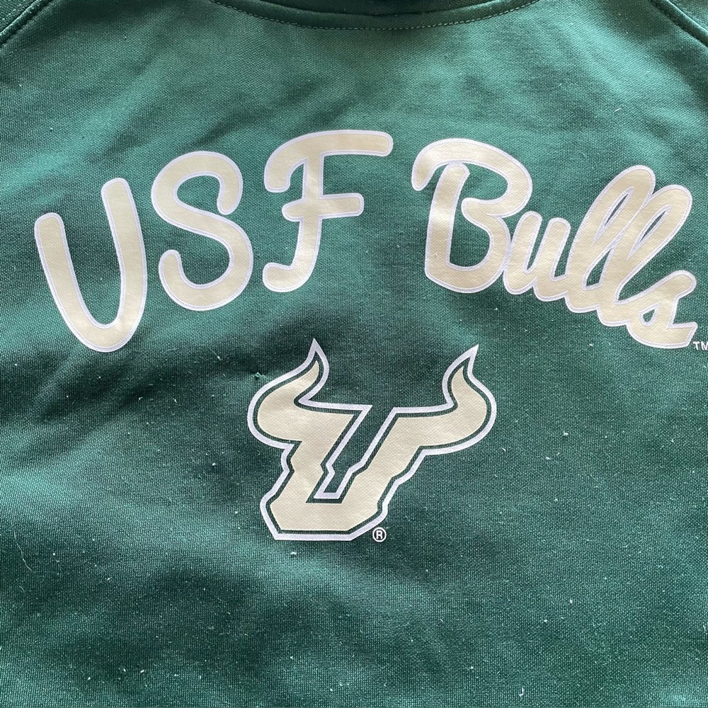 University Of South Florida Bulls Sweatshirt Women’s Small Green Long Sleeve USF
